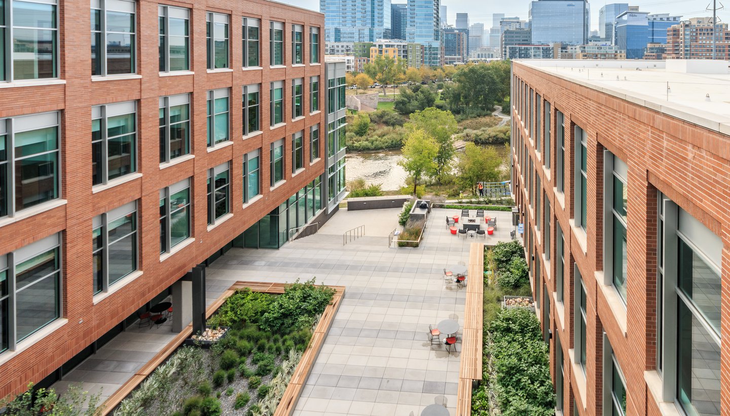 View from center of Riverview 1700 Platte office. Photo credit to Ryan Dravitz.