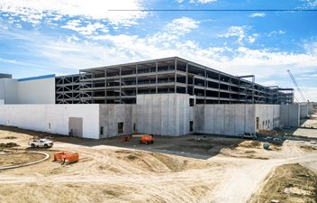 distribution facility during construction