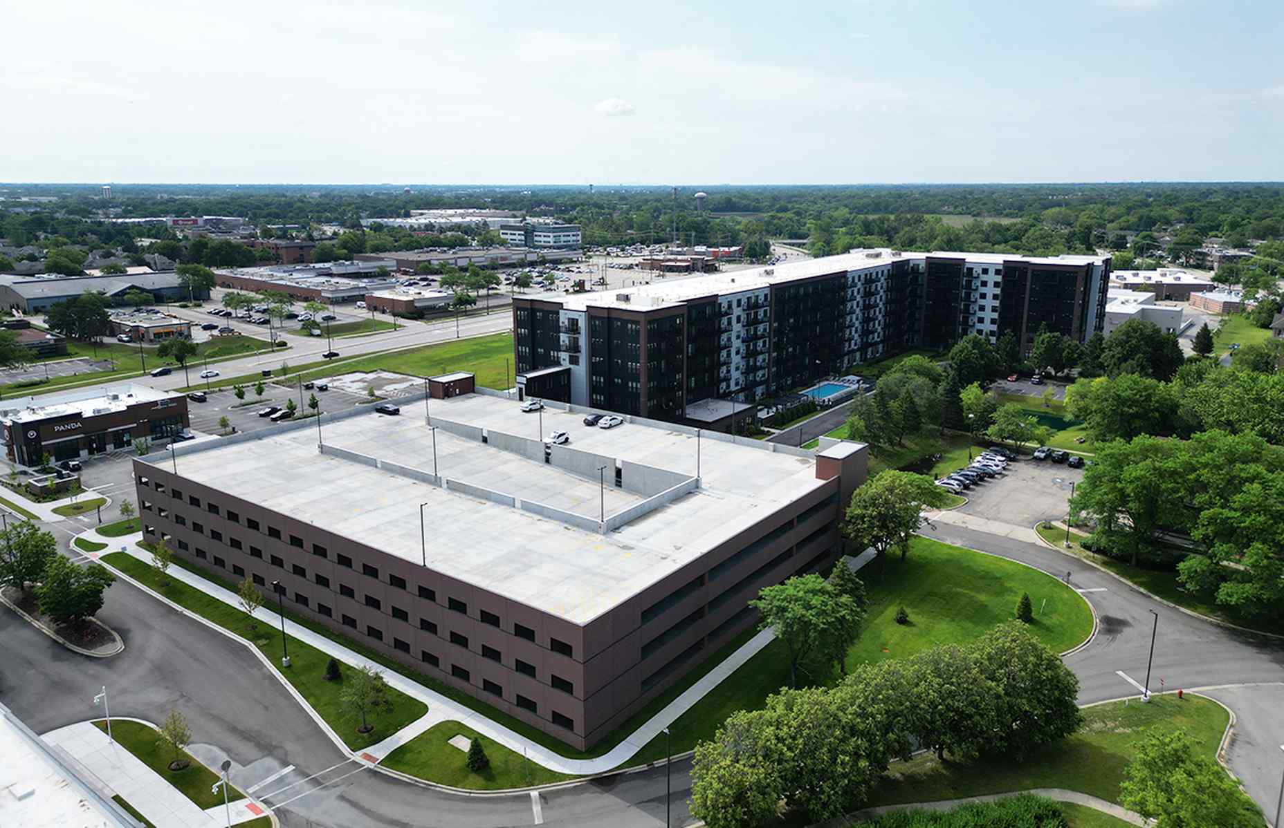 backside aerial of 250 residences