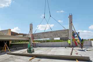 parking garage being installed