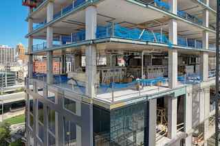 air barrier application on a high rise building's floor slabs