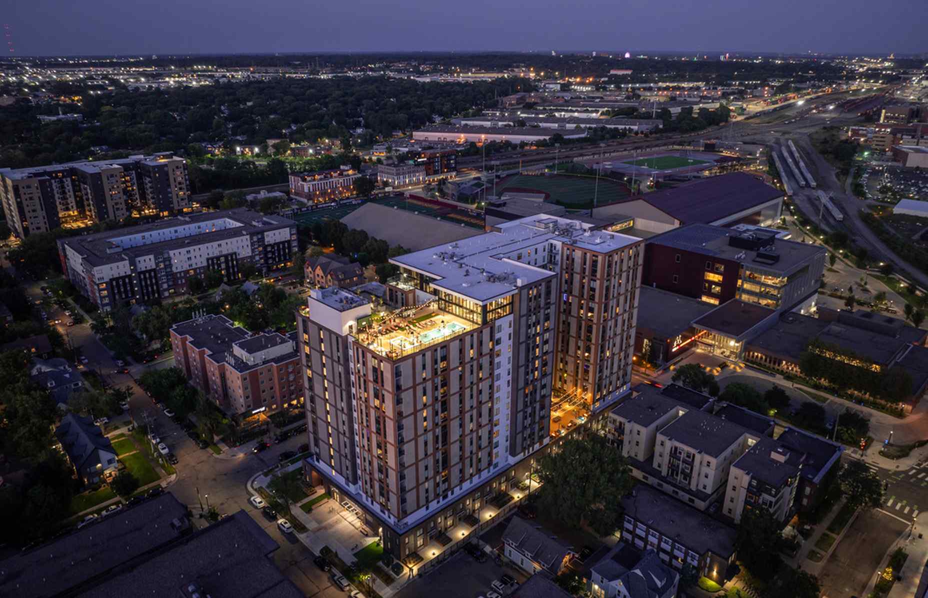 aerial of standard at dinkytown