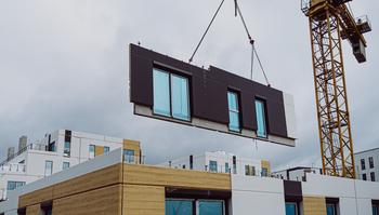 stock image of prefabricated concrete panel