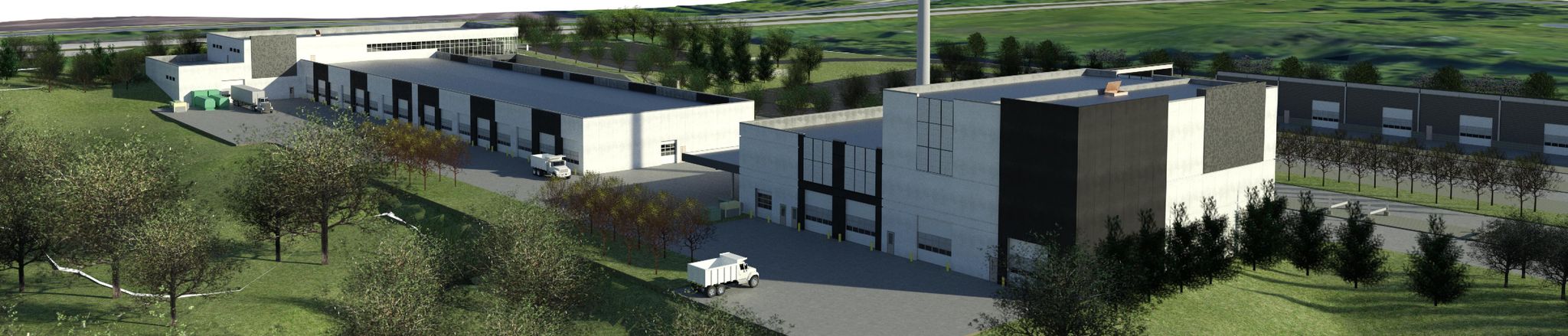 aerial rendering of service center