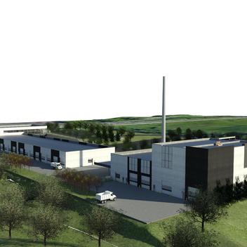 aerial rendering of service center