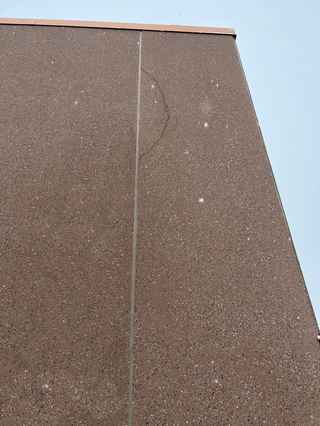 before image of crack in wall