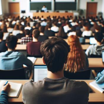 image of college classroom facing forward