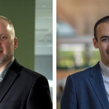 Headshots of Eric Kobeska and Traye Speidel