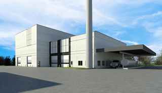 rendering showing fleet services entrance of service center