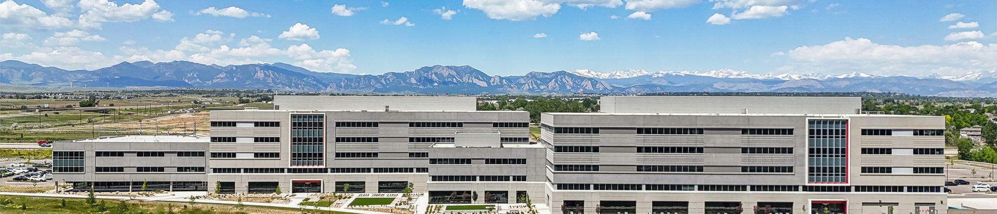 aerial view of office building