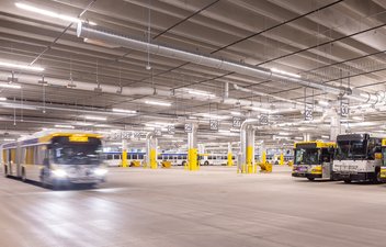 interior view of minneapolis bus garage
