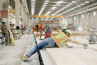 wells employee working in precast manufacturing facility