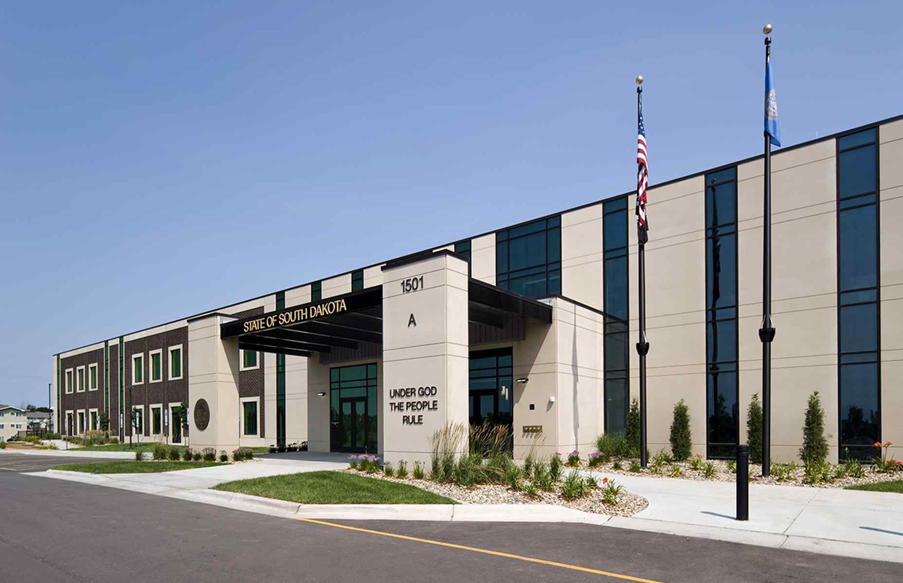 exterior of entrance one stop close up