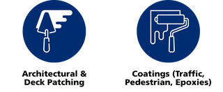 architectural patching and deck patching services, coatings services (traffic coating, pedestrian coating, epoxies)