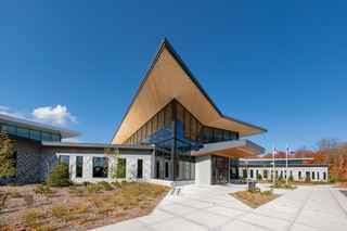 angled shot of entrance of the community center
