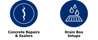 concrete repair services and concrete sealer services, drain box setup services