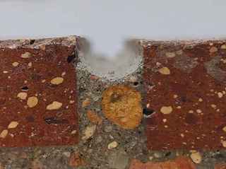 close up of cross section of thin brick