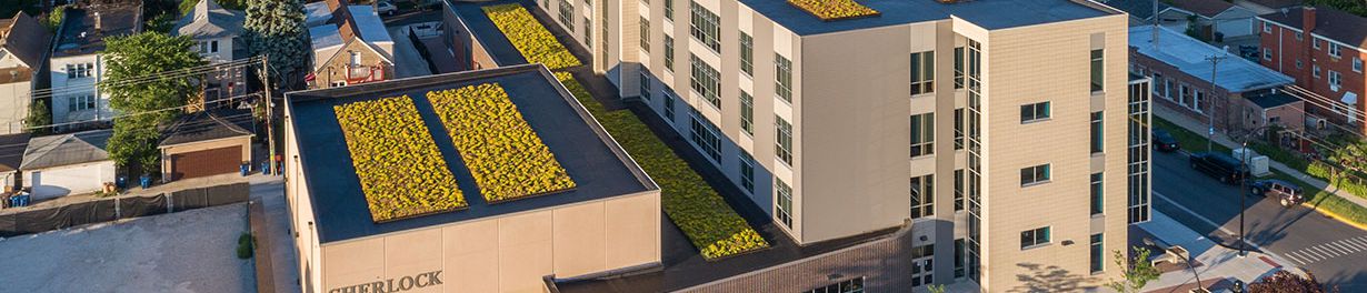 aerial of sherlock elementary school