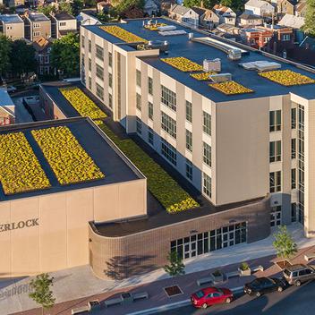 aerial of sherlock elementary school