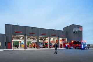 garage doors on lake elmo city center for fire station