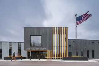 exterior entrance of lake elmo city center