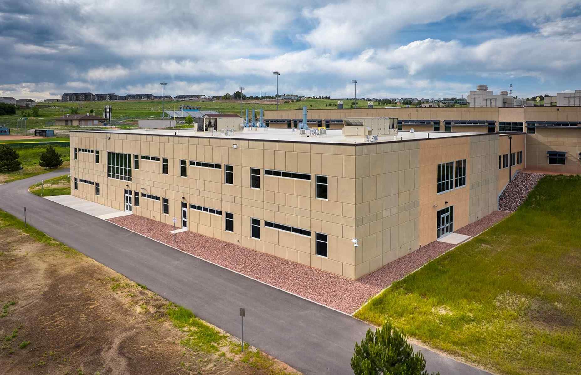 vista ridge high school exterior side angled view