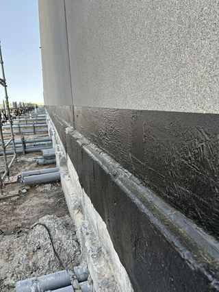 waterproofing on the precast joint connecting the foundation