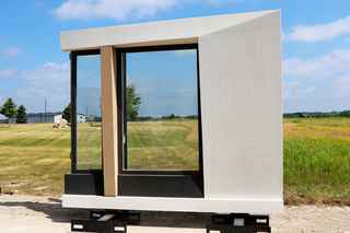 infinite facade panel with white finish and depth