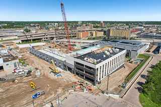 aerial of service center construction
