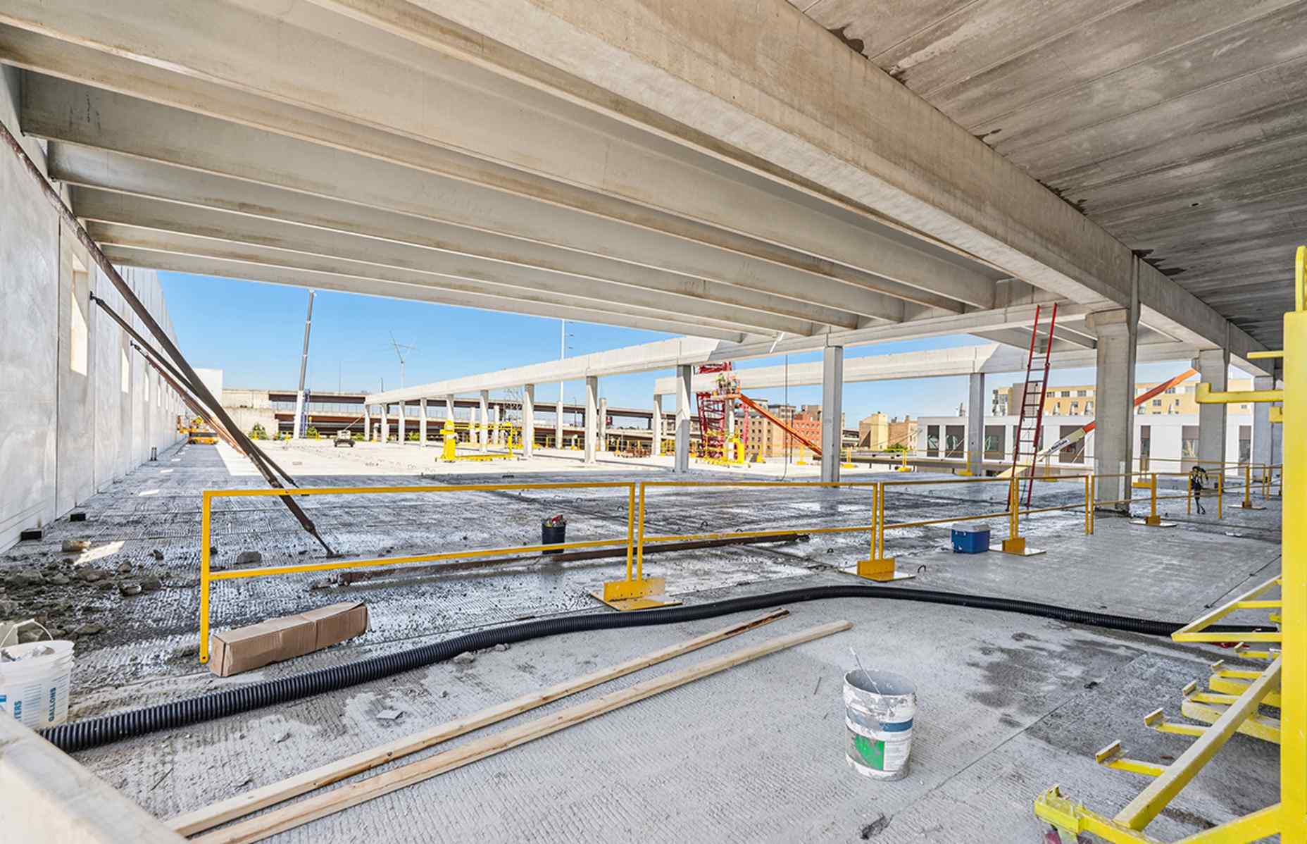 interior double tees in construction at service center