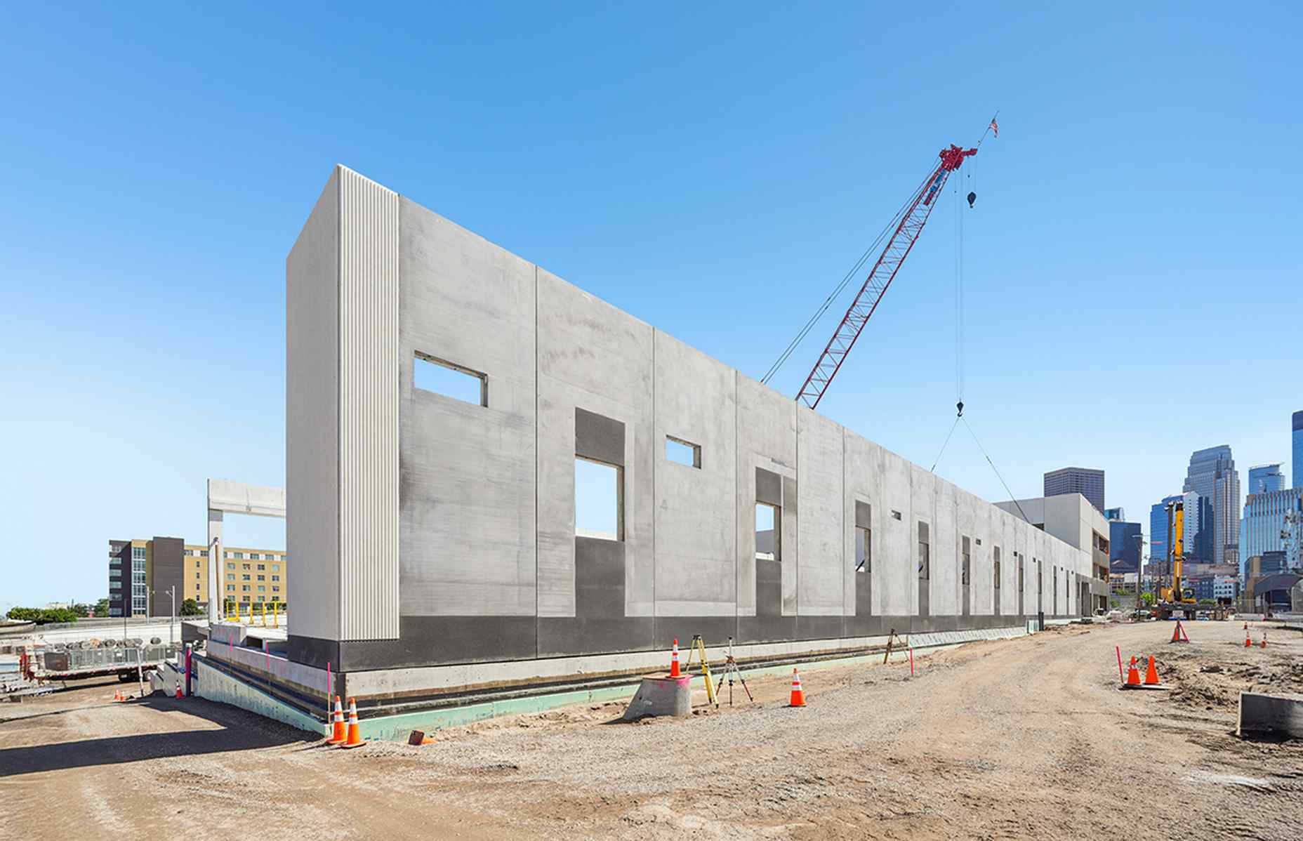 wall panels up at construction of service center