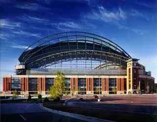 distance shot of american family field (fka Miller Park)