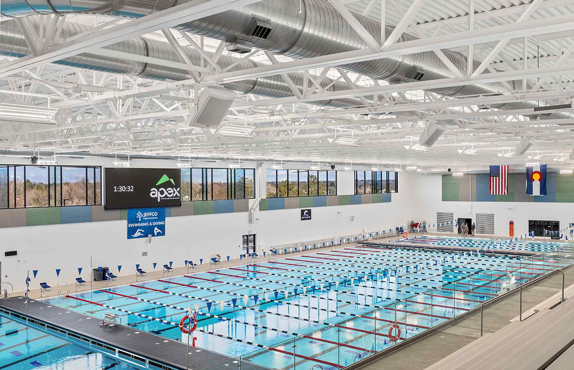 above view of indoor pool
