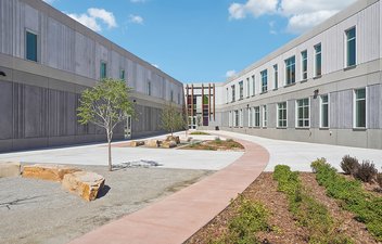 courtyard of DPS RASA showing building envelope
