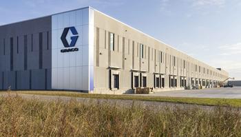 exterior corner view of graco distribution center with shipping docks