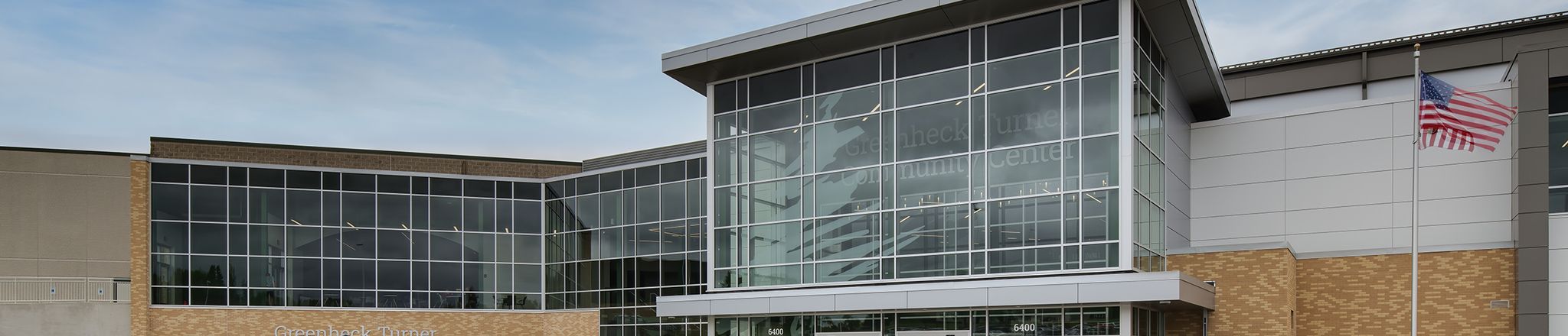exterior entrance of greenheck turner community center