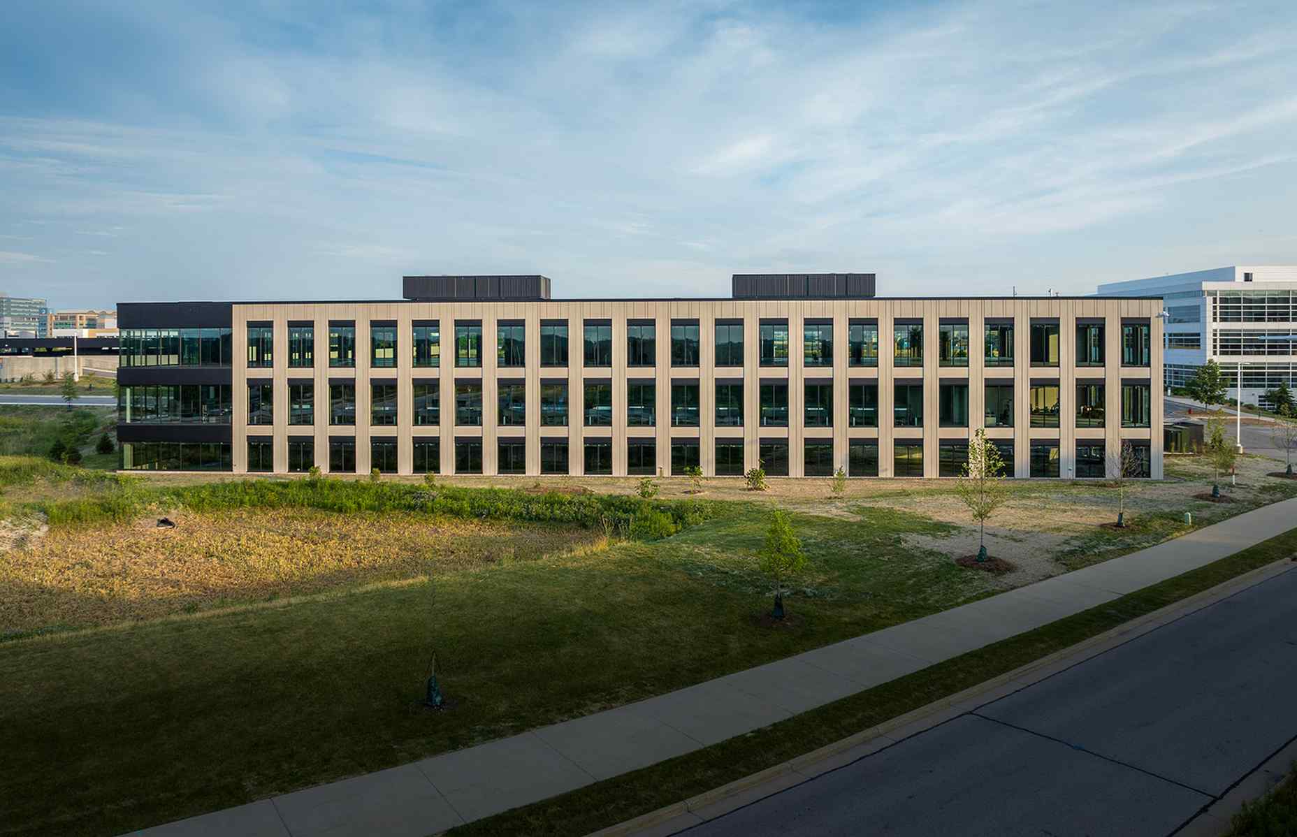 distance shot of innovation one office building