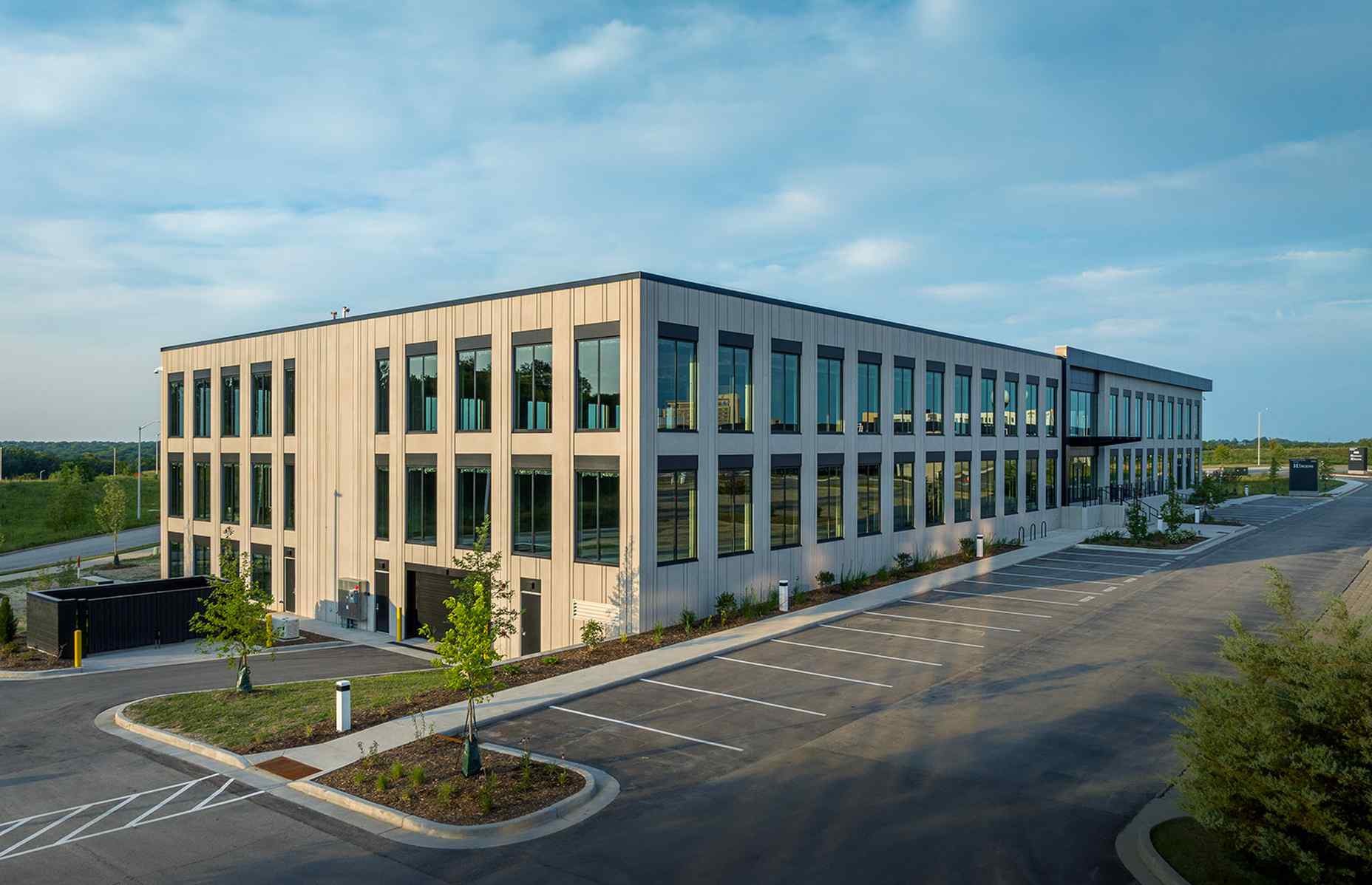 distance shot of innovation one office building