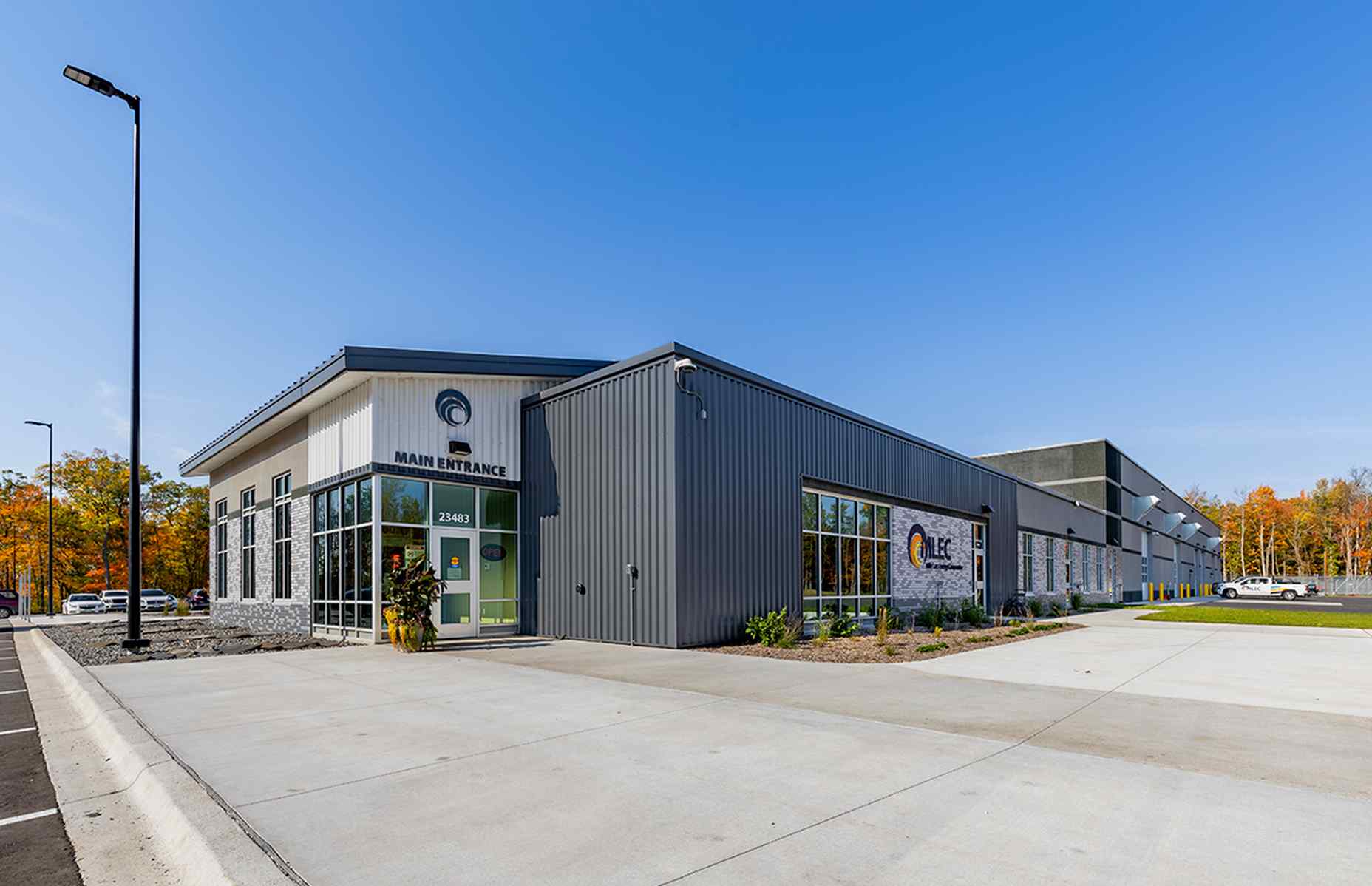 exterior entrance area of mille lacs energy cooperative operations center