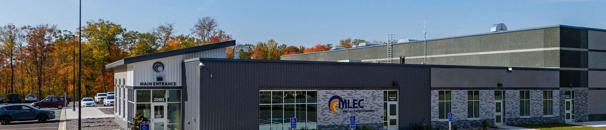 exterior entrance area of mille lacs energy cooperative operations center