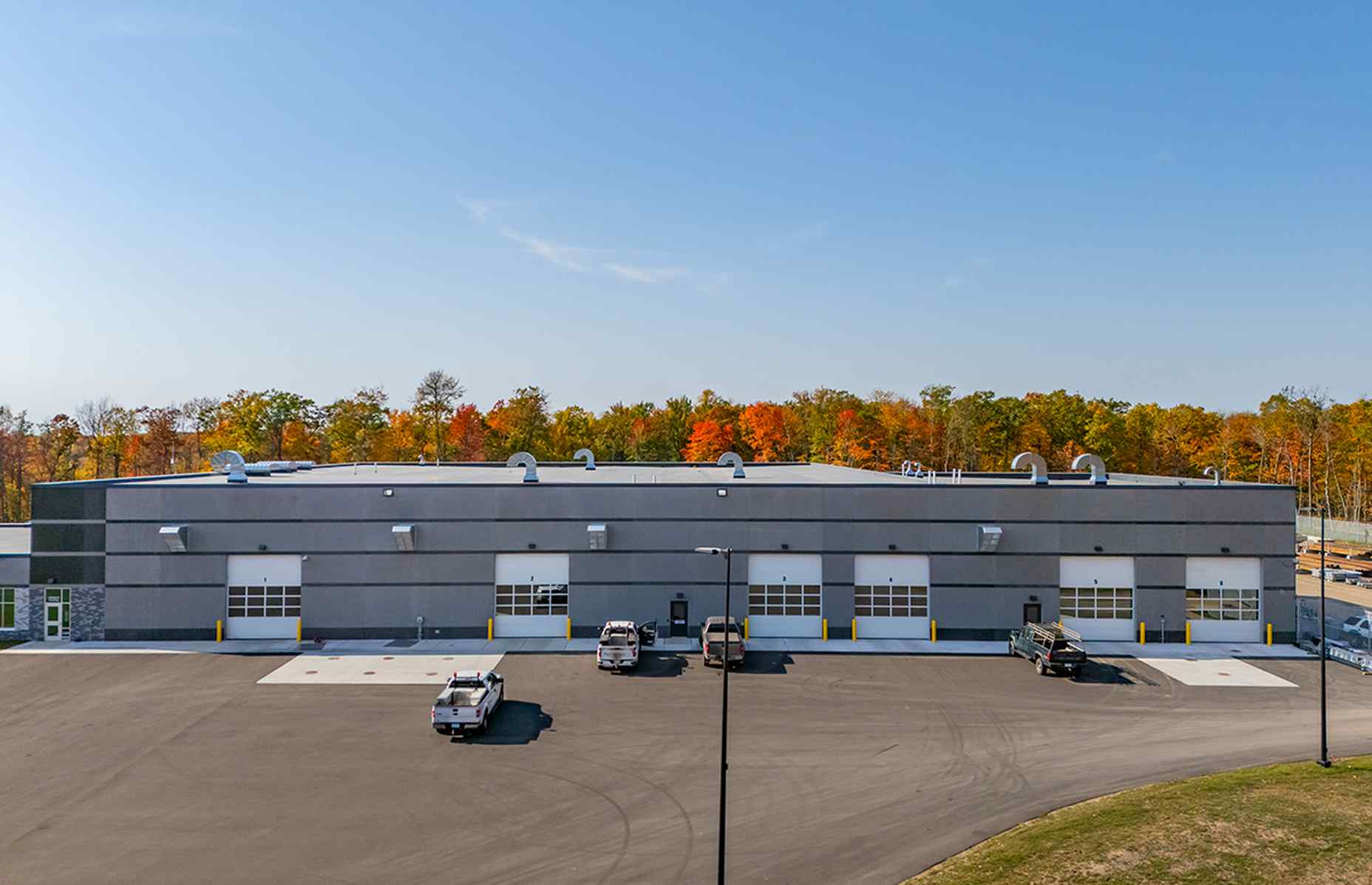 exterior garage area of mille lacs energy cooperative operations center