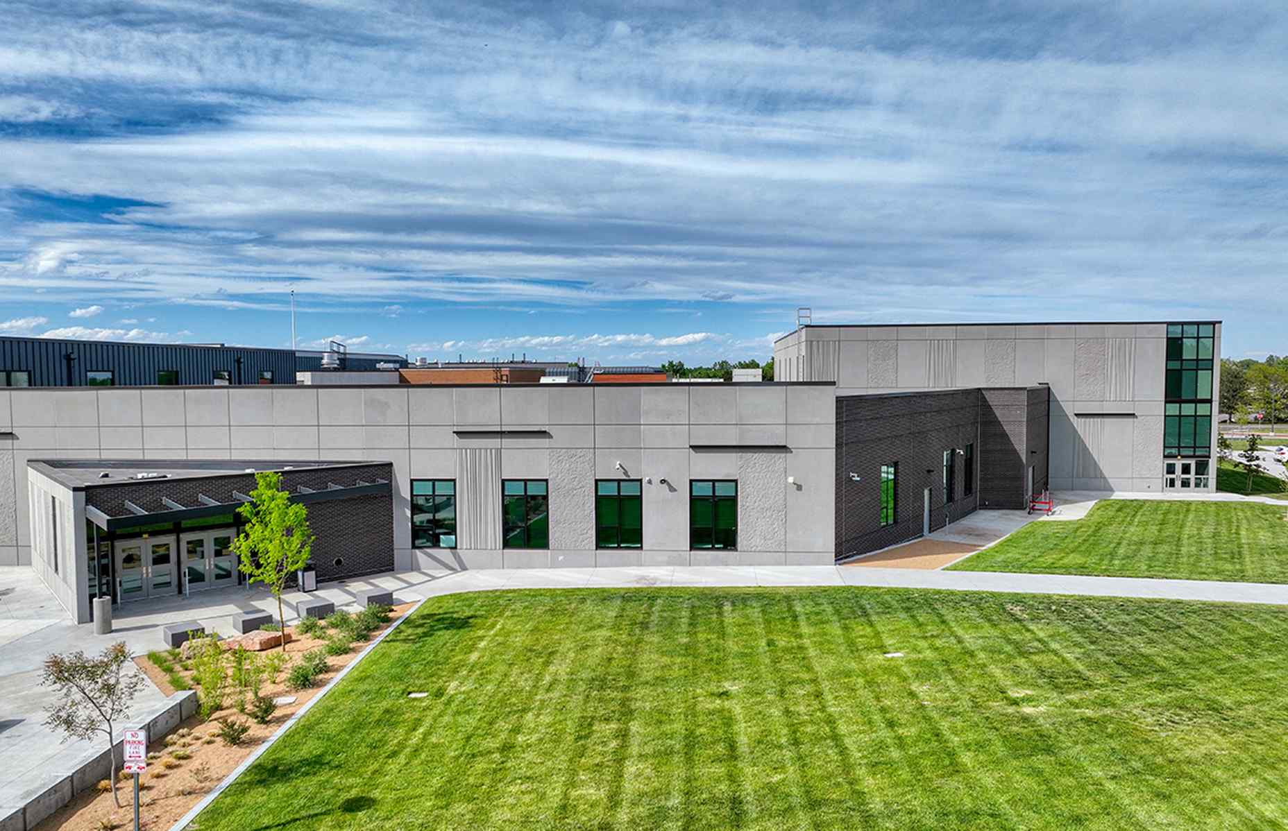 aerial of montbello high school