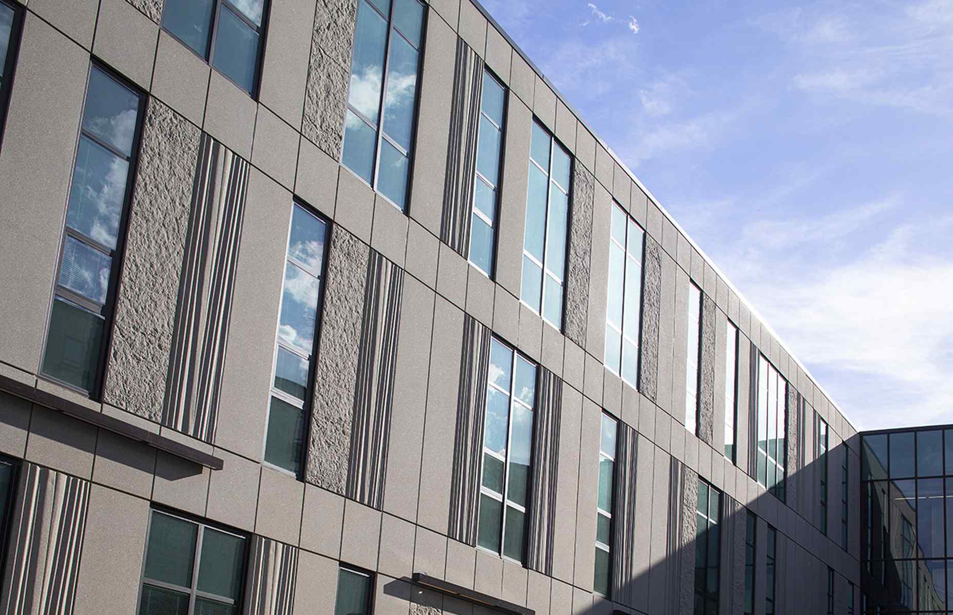 closeup of panels on montbello high school