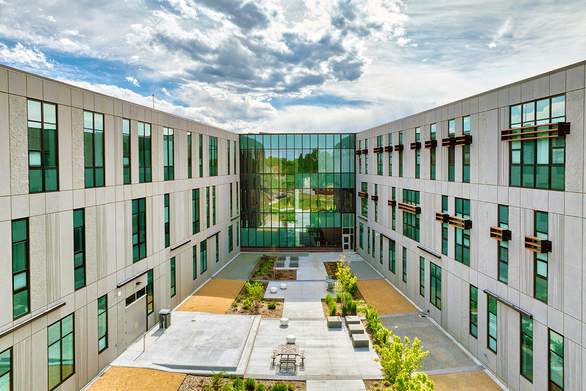 courtyard of Montbello High School