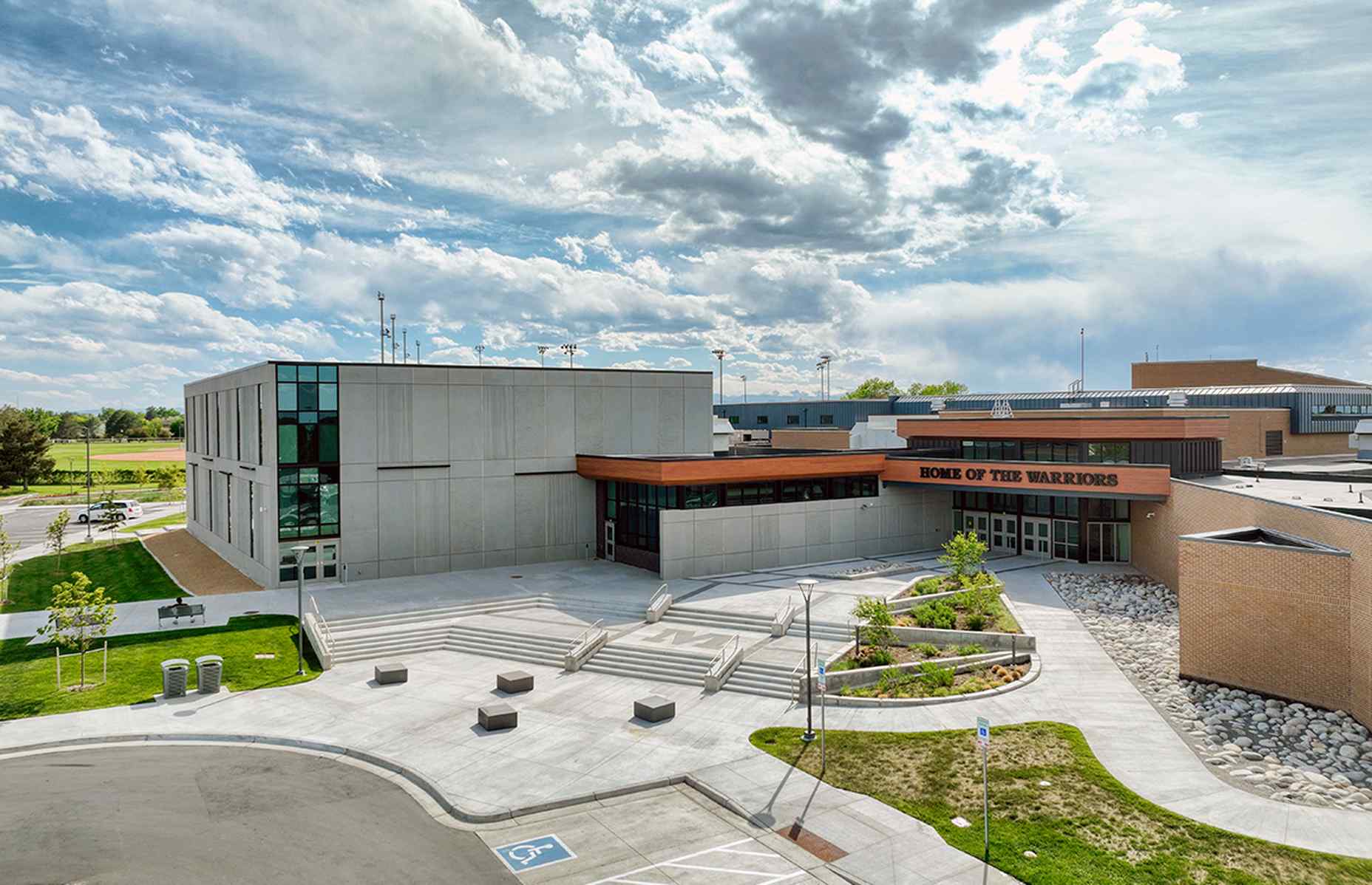 entrance of montbello high school