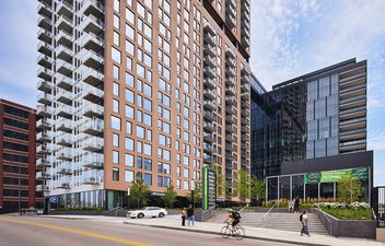 exterior of north loop green showing the building envelope