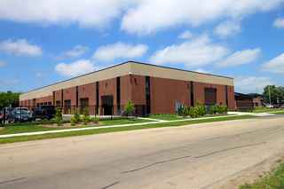 corner of Oshkosh Parks Department building from street view