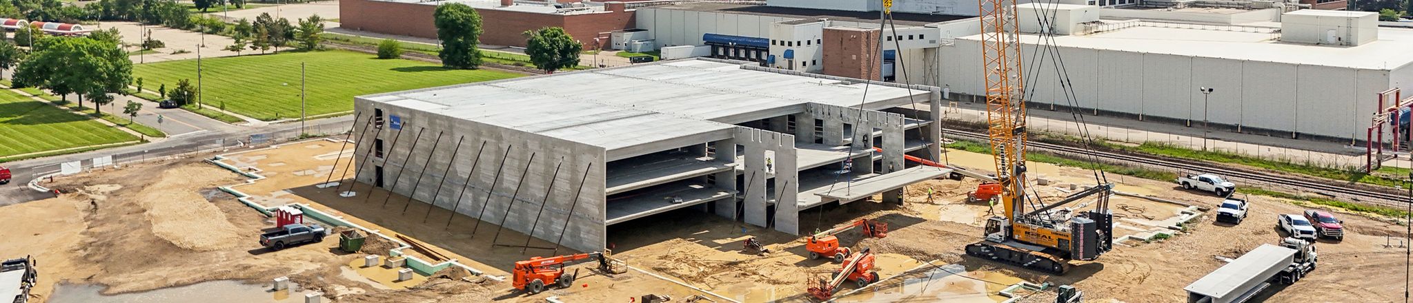 aerial view of the parking deck at the victoria