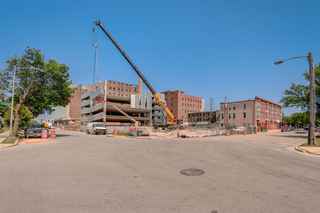 street view of thriveon parking garage during construction