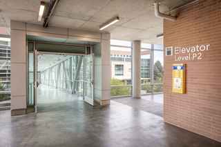 entrance to skywalk on uchealth parking garage